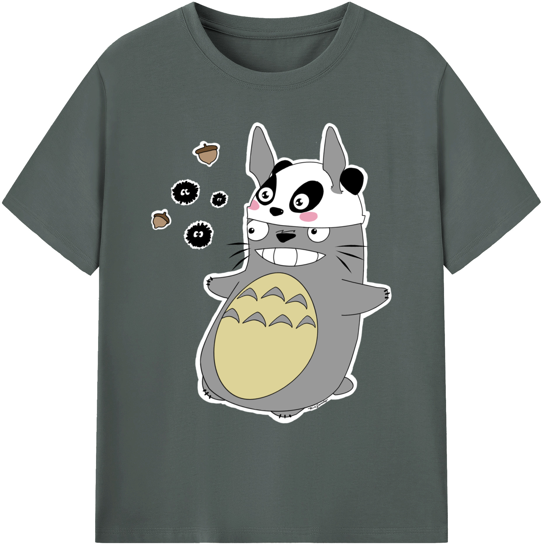 （画像用） となりのトトロ 草壁メイ 草壁サツキ My Neighbor Totoro Satsuki Kusakabe Mei Kusakabe 綿100％ メンズ半袖Tシャツ｜肌触りやわらか＆通気性